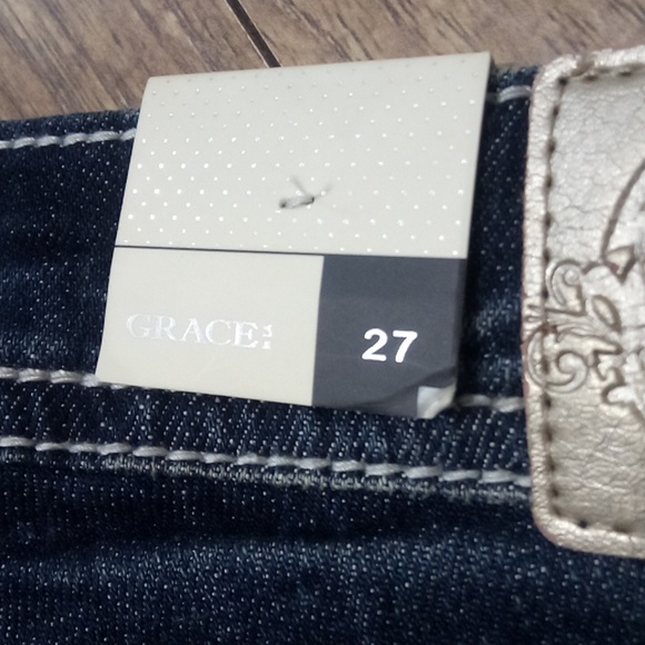 Grace in LA NWT Women's Jeans 27 Bootcut Embellished Rhinestones - Picture 8 of 12